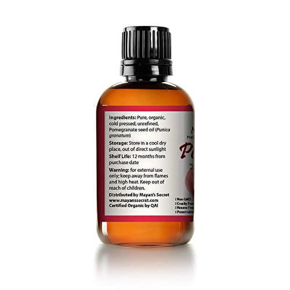 Mayan'S Secret Pure Rejuvenating Organic Pomegranate Seed Oil for Skin Repair - Cold Pressed for Skin, Hair and Nails - 1Oz