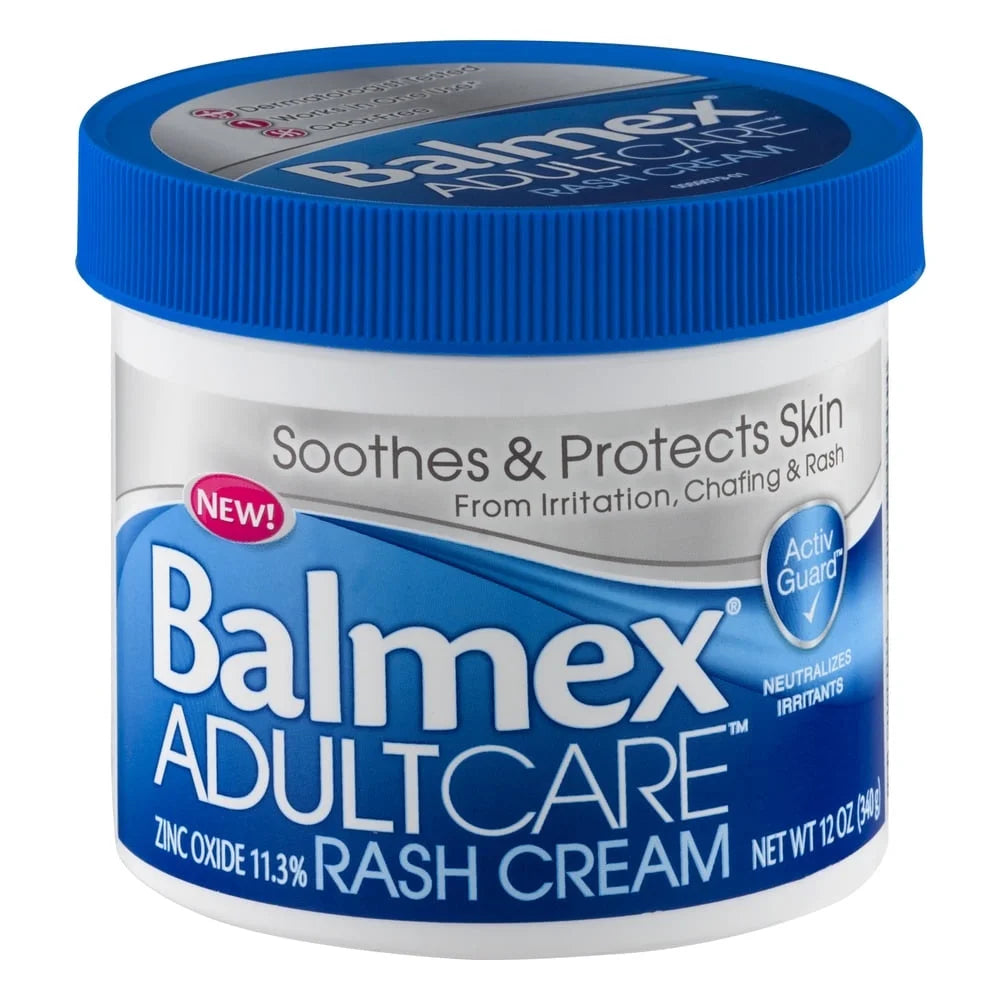 Balmex Adult Care Cream Soothes and Protects Skin from Irritation, Chaffing, and Rash, 12 Oz, Tub