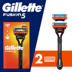 Fusion5 Razor Men 5 Blade Manual Razor ,1 Handle and 2 Blade Refills ,Black