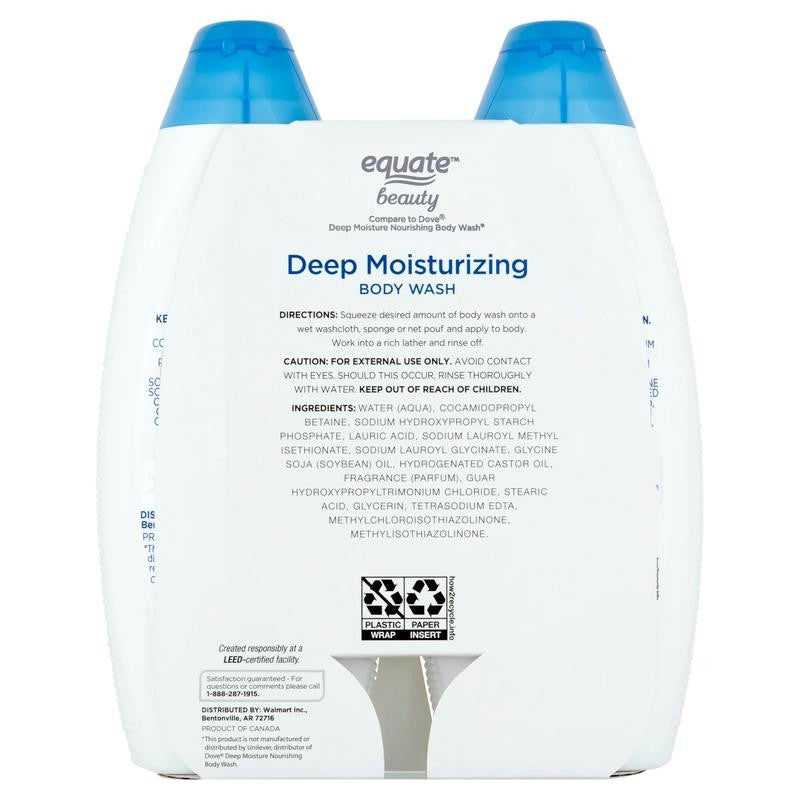 Deep Moisturizing Body Wash Twin Pack, 22 Fl Oz (2 Count), Compare to Dove® Deep