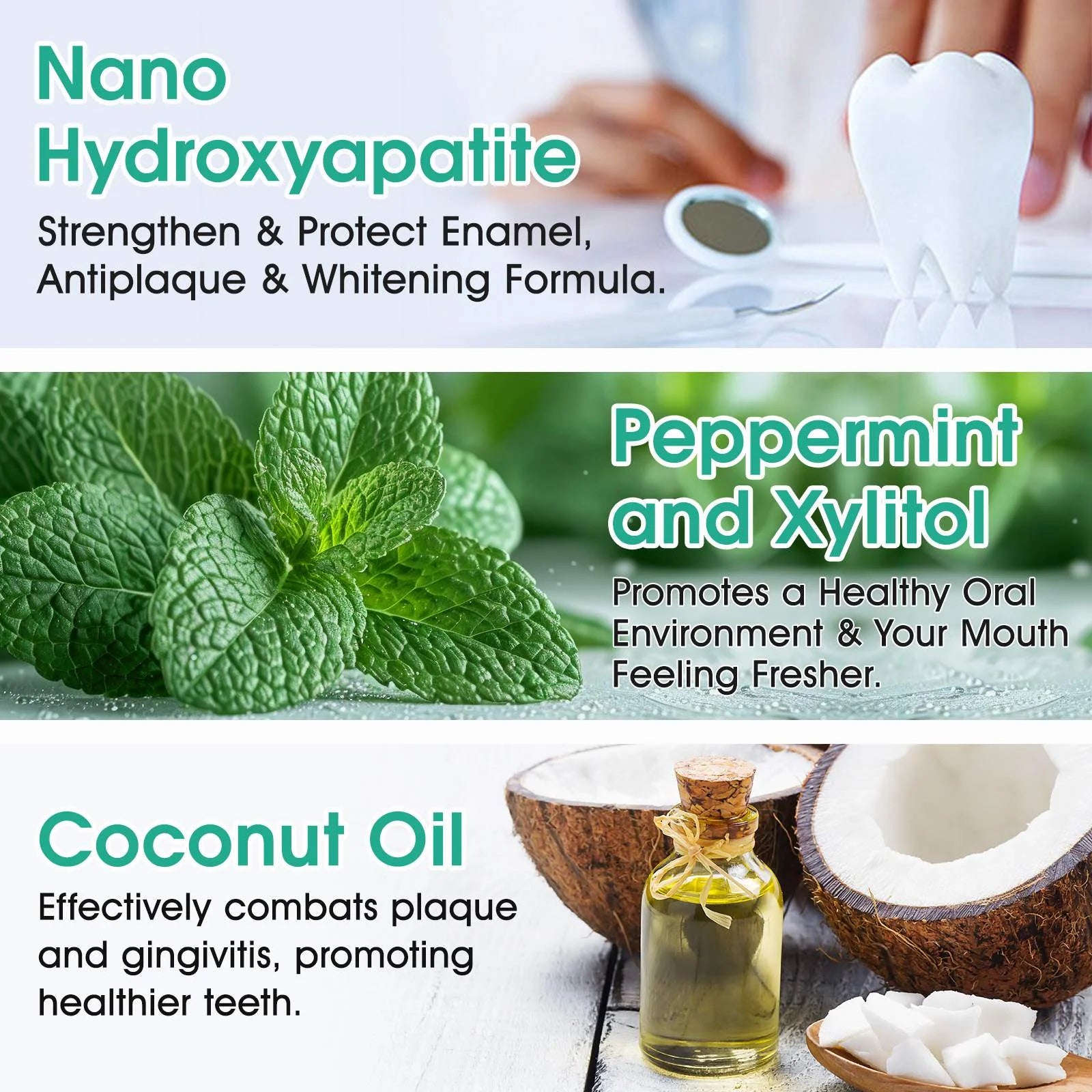 150 Spearmint Tablets , Fluoride Free & Eco Friendly, Travel Mouthwash Tablets, Chewable Toothpaste Tablet 2Pack