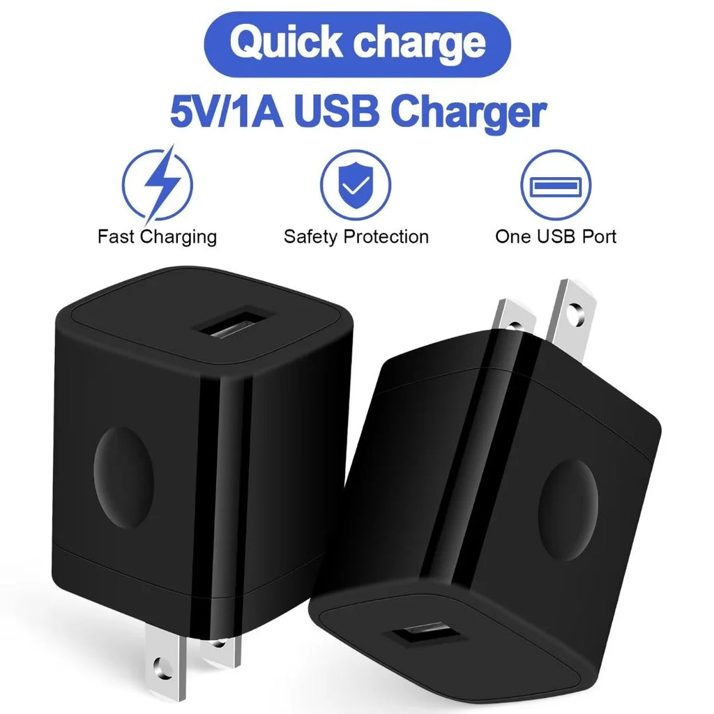 Charger Block,Usb Wall Charger Adapter with Coiled Type C Cable 6Ft,Ailkin 5V/1A Wall Charger Block Fast Charging Station Power Base Charger Block Plug Brick Usb Wall Charger