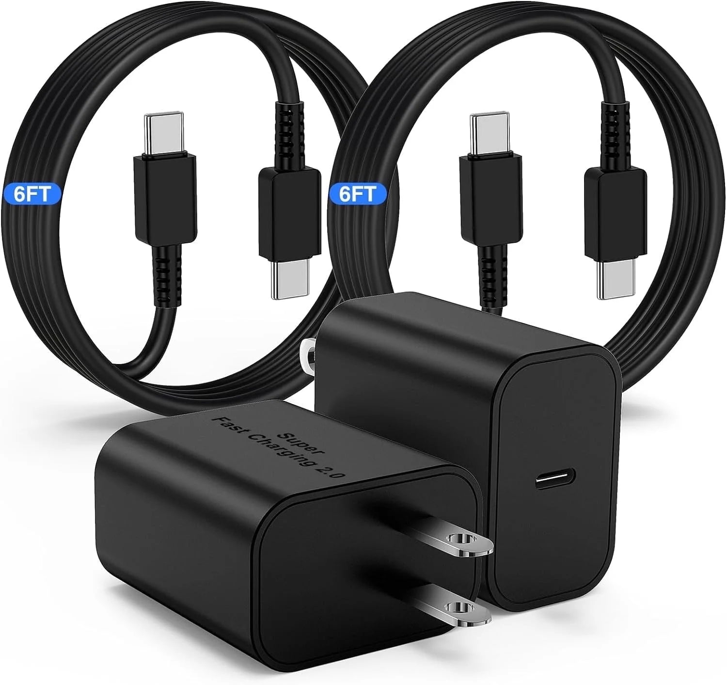2 Pack 45W Samsung USB-C Super Fast Charger 6FT Type C Charger Cable Cord Fast C