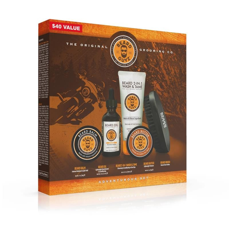Adventurous Grooming Set, for All Beard Textures, Men, 5 Piece