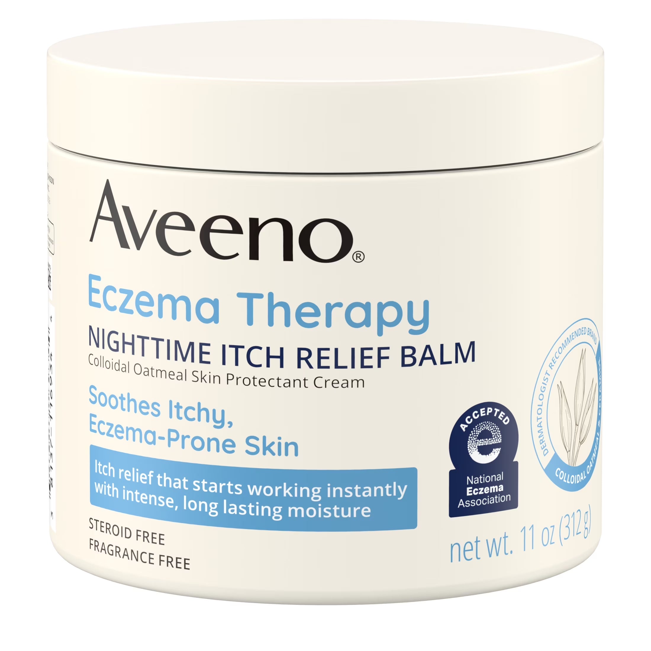 Aveeno Eczema Therapy Nighttime Itch Relief Balm, Fragrance-Free Eczema Cream, 11 Oz