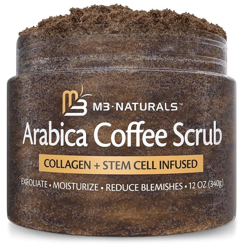 Arabica Coffee Exfoliating Body Scrub with Collagen and Stem Cell, 12 Oz