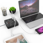 5Ft Extension Cord - 6 AC Outlets and 4 USB Charging Ports, Power Strip for Home