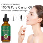 Murara Organic Castor Oil for Hair Care,Fade Fine Lines and Wrinkles, Pure Cold Pressed Castor Oil for Hair,Eyelashs,Eyebrows,Face and Skin Care