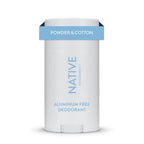 Native Deodorant, Aluminum Free, Powder & Cotton, for Women and Men, 2.65 Oz