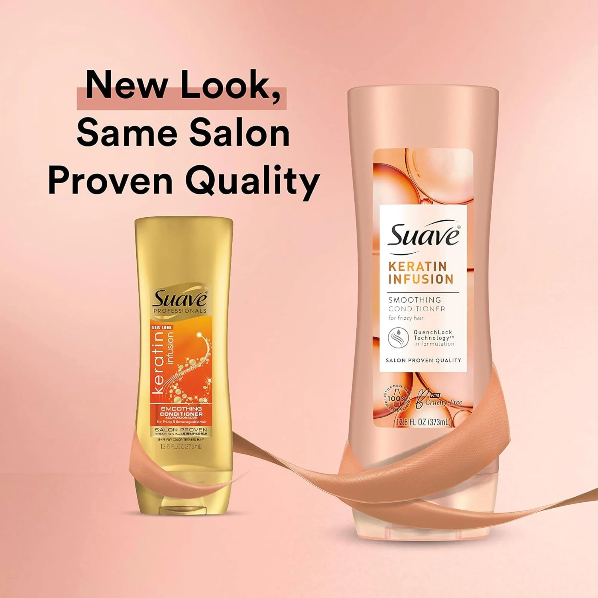 Suave Professionals Keratin Infusion Smoothing Shampoo and Conditioner with Pump 28 Oz 2 Count