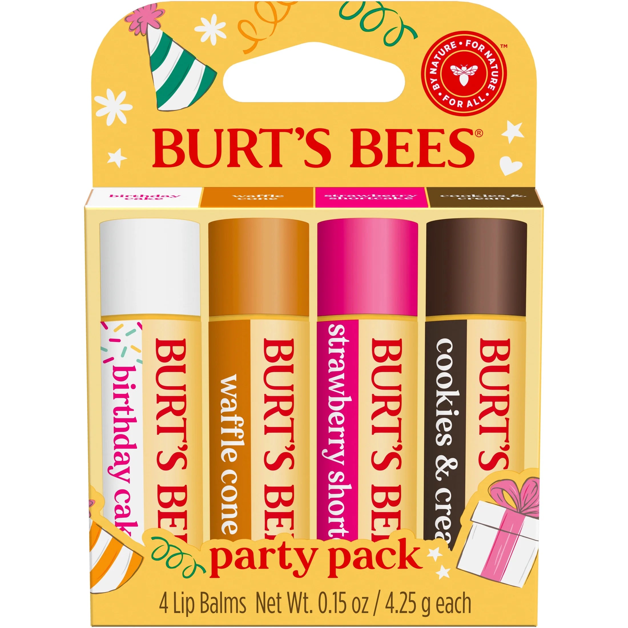 Burt'S Bees 100% Natural Origin Moisturizing Lip Balm, Birthday Cake, 4 Tubes