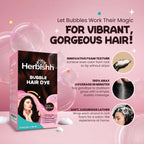 3-In-1 Bubble Foam Hair Dye Shampoo, Dark Brown, 10 Sachets X 24Ml, Ammonia-Free, Long-Lasting Color for Men & Women