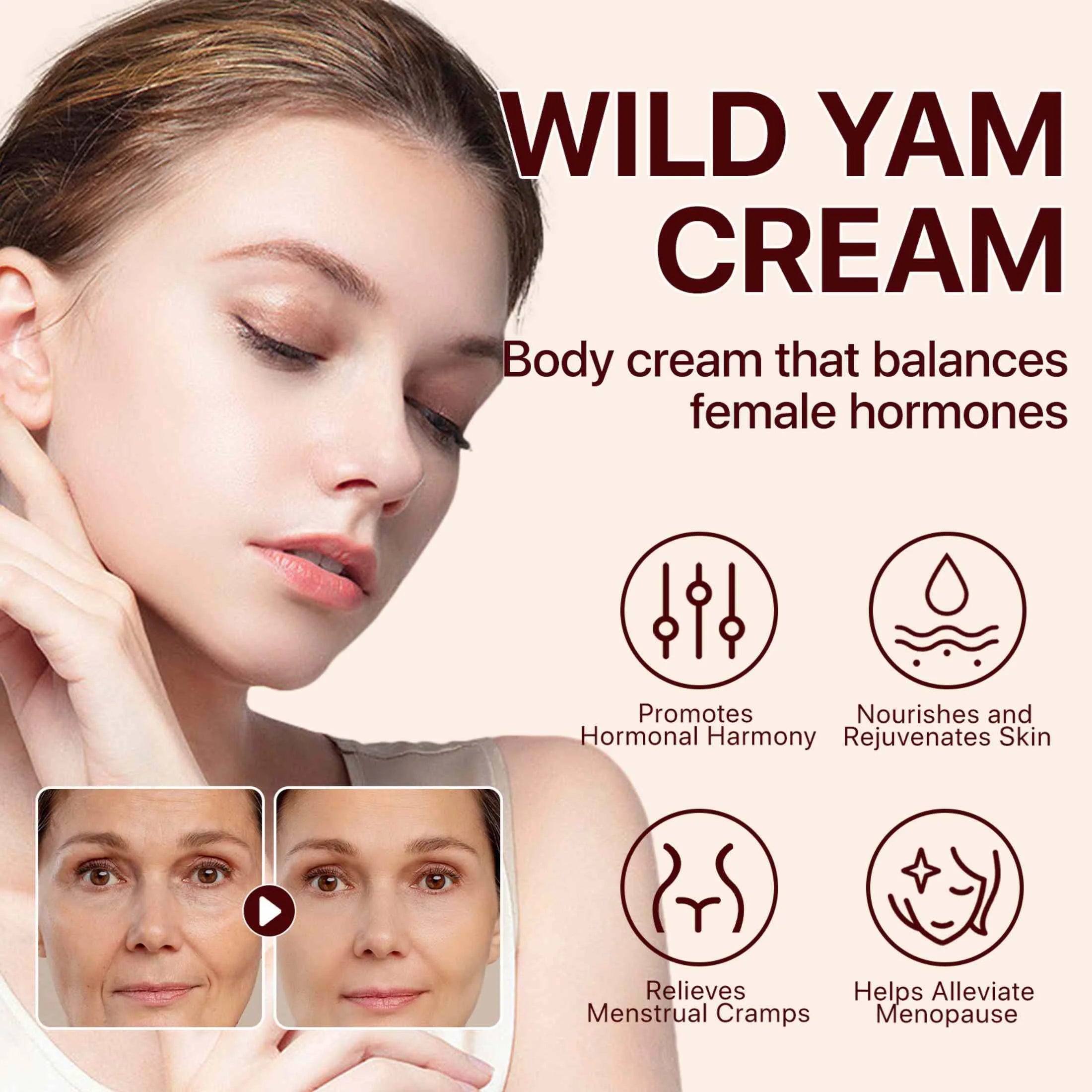 2-Pack Wild Yam Cream,All Natural Moisturization,Nourishes and Rejuvenates Skin,Skincare Products for Woman