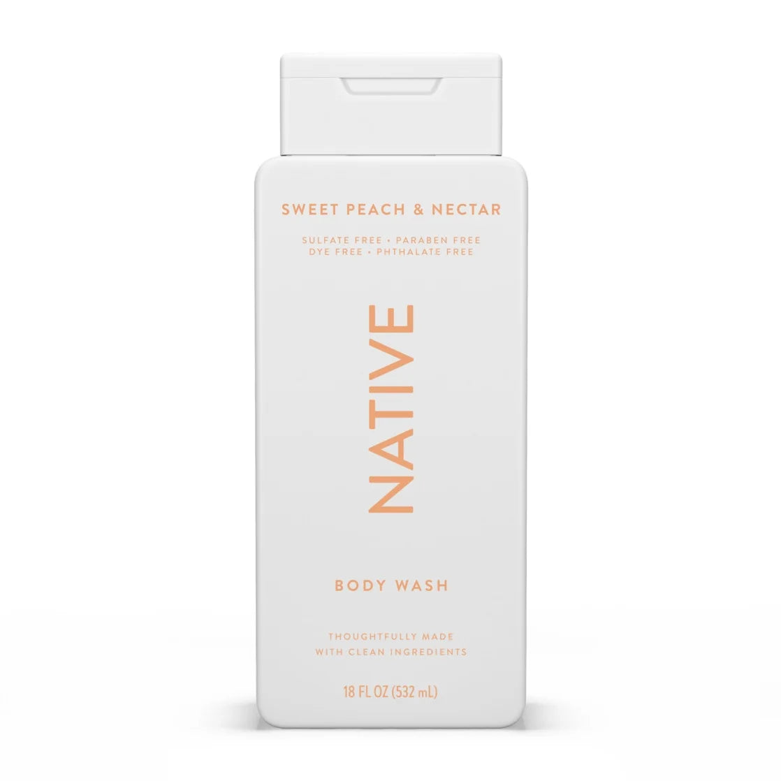 Native Body Wash, Sulfate Free, Sweet Peach & Nectar, for Women and Men, 18 Oz