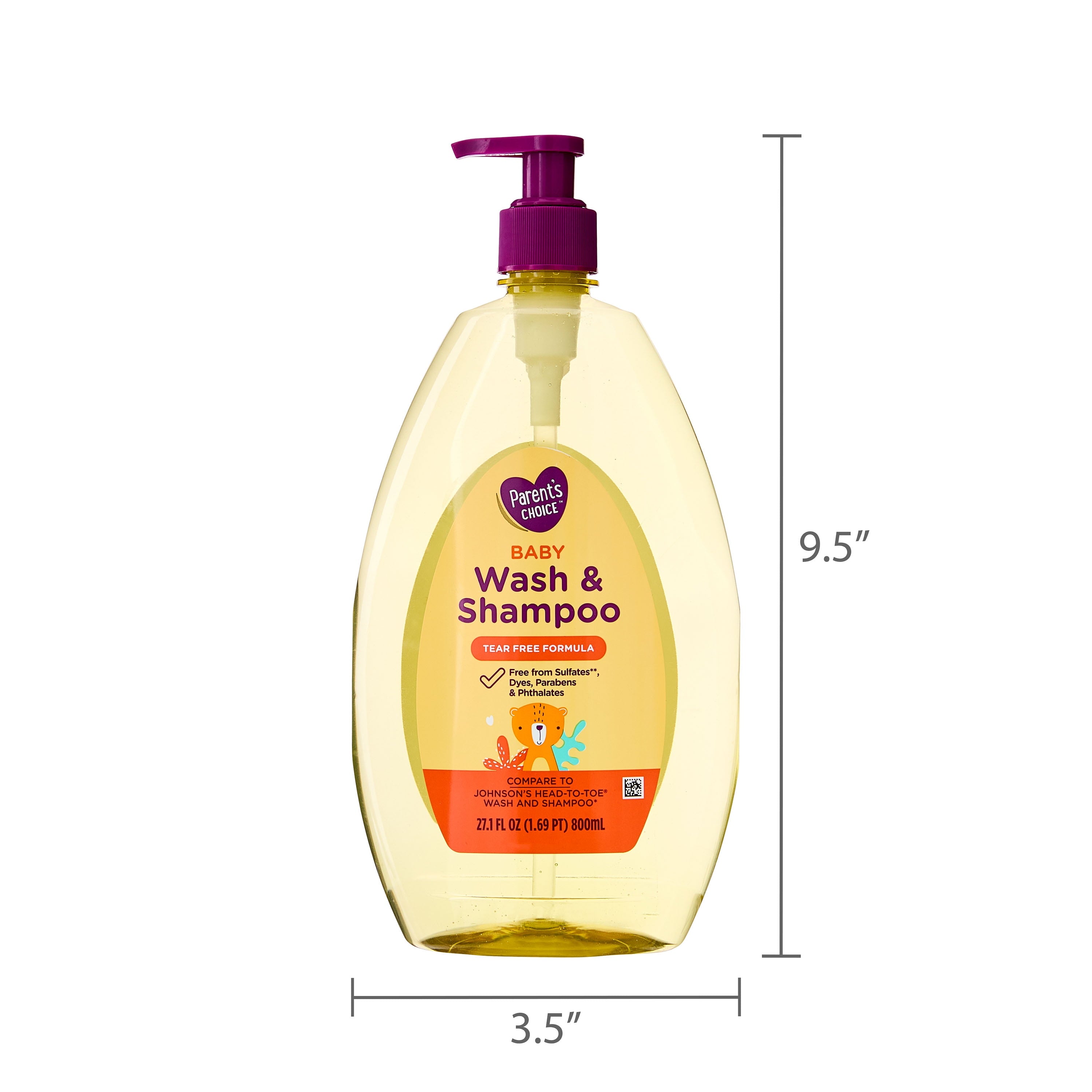 (2 Pack) Parent'S Choice Baby Wash & Shampoo Tear Free Formula, 27.1 Fl Oz