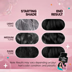 3-In-1 Bubble Foam Hair Dye Shampoo, Black, 10 Sachets X 24Ml, Ammonia-Free, Long-Lasting Color for Men & Women