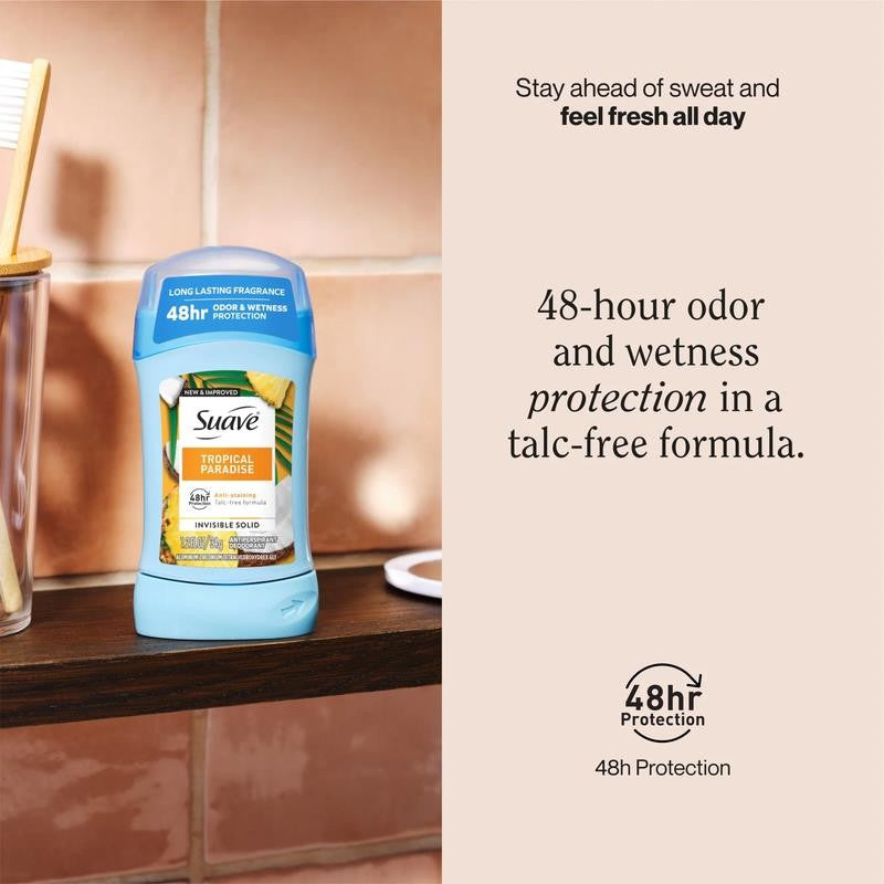 Antiperspirant Deodorant for Women, 48Hr Protection, Tropical Paradise, 1.2 Oz