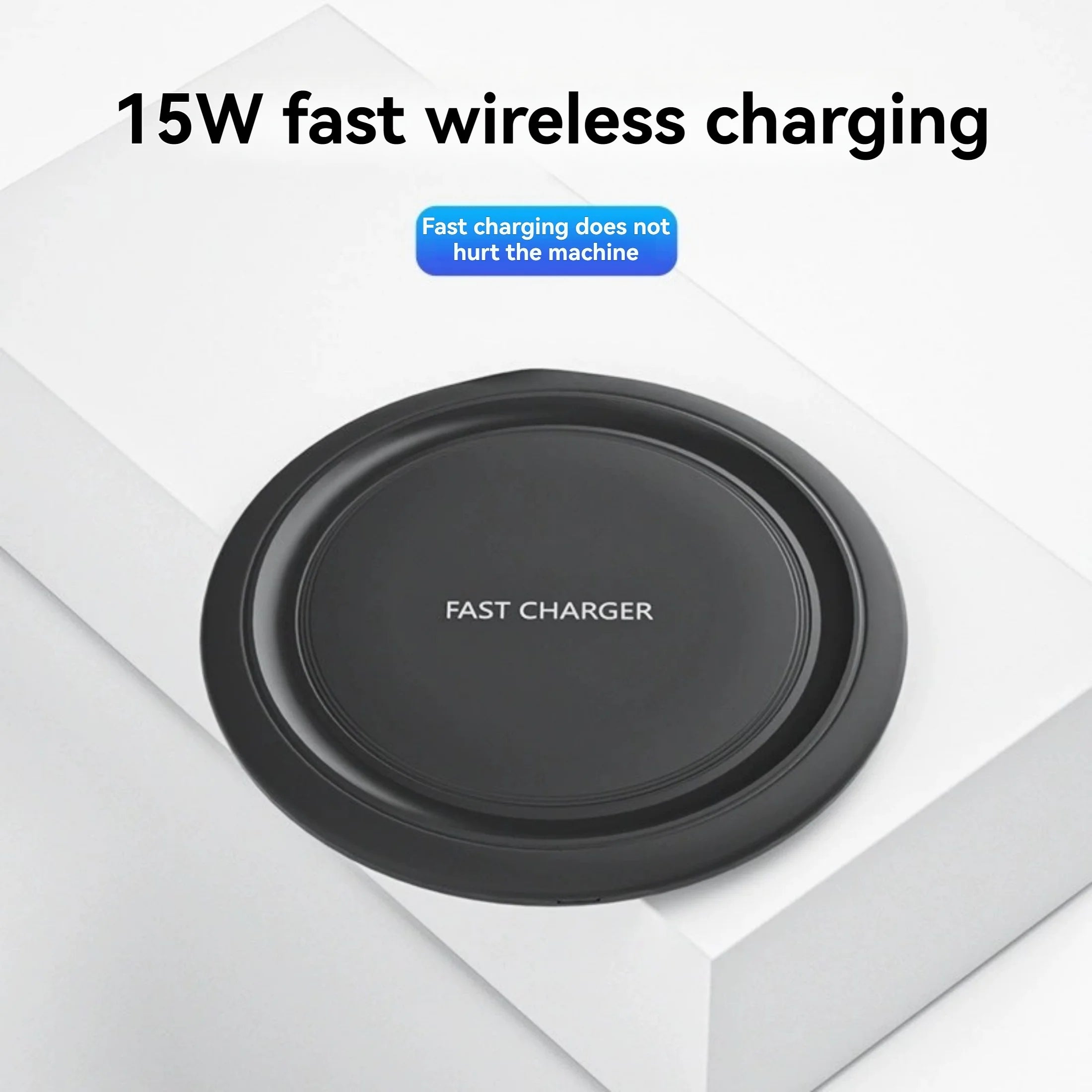 SHANLIDA 15W Fast Wireless Ultra-Thin Charger, Suitable for Iphone and Android Phones, Supports All QI Phones, Inductive Charging