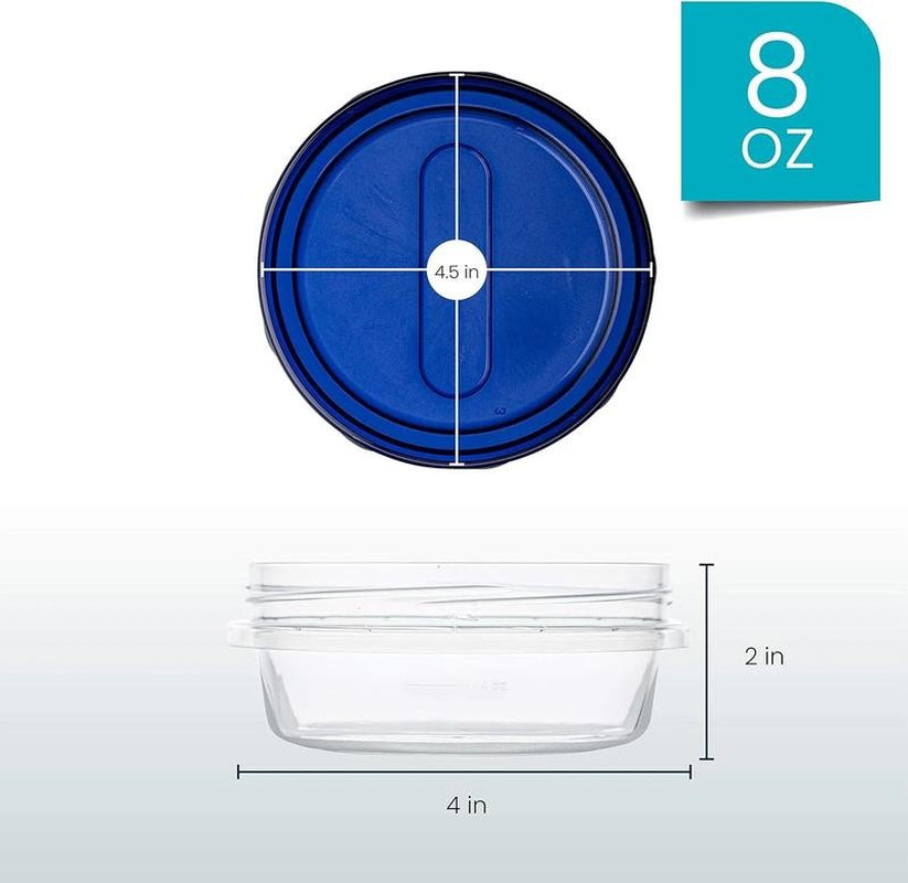 Clear Deli Containers with Lid Reusable Small Plastic Container Set, 4-Pack 8 Oz