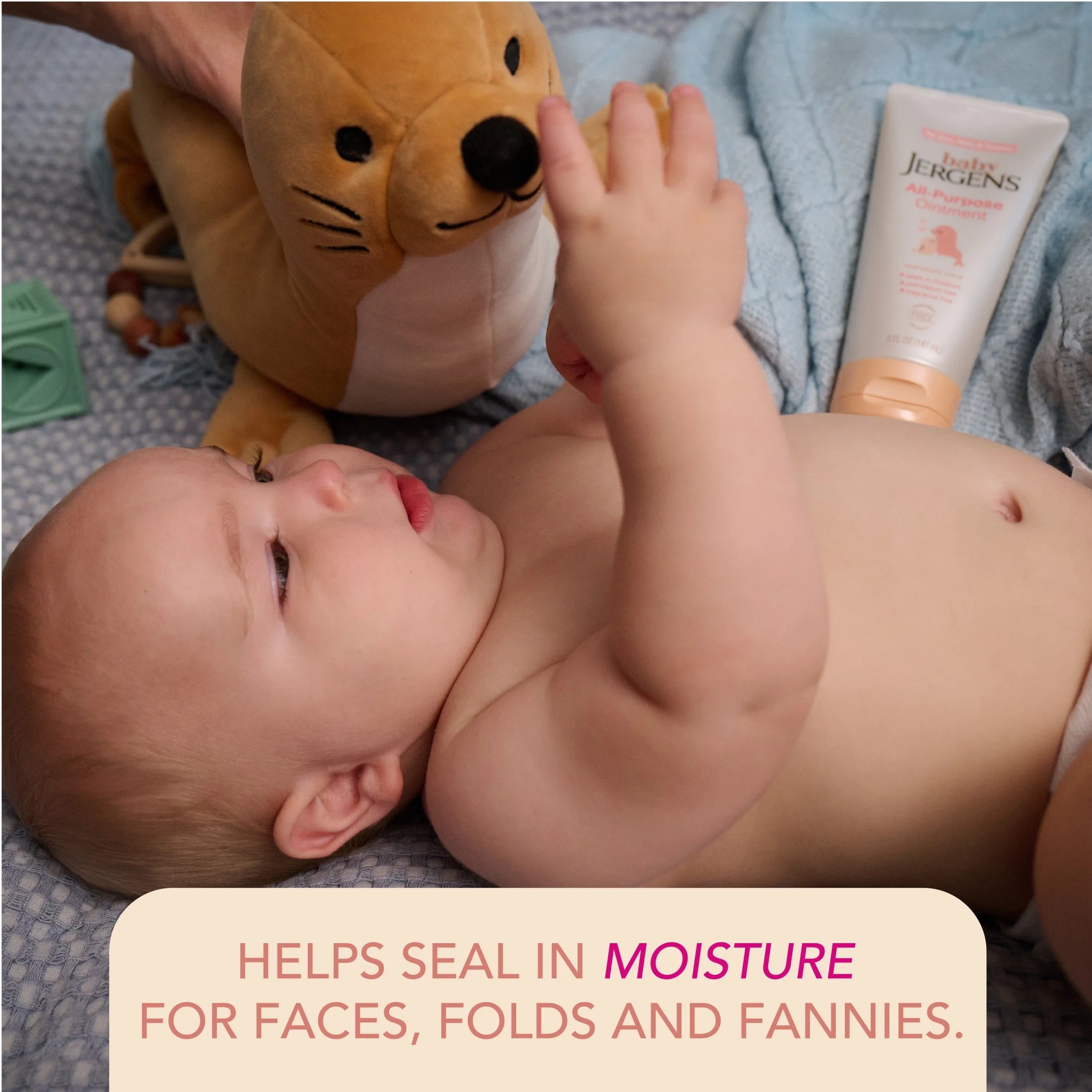 Baby Jergens All-Purpose Ointment, Plant-Based Moisturizers, Petrolatum Free & Pediatrician-Tested, 5 Oz