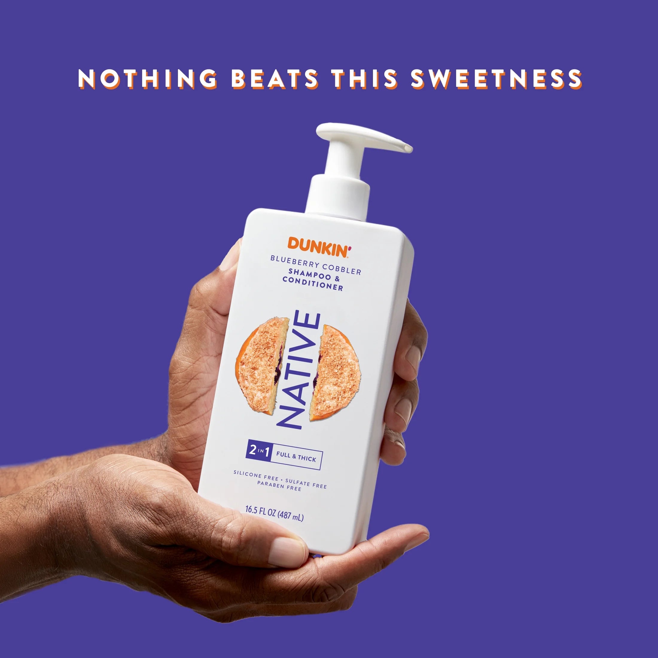 Native 2In1 Shampoo and Conditioner, Dunkin' Blueberry Cobbler, Sulfate Free, 16.5 Fl Oz