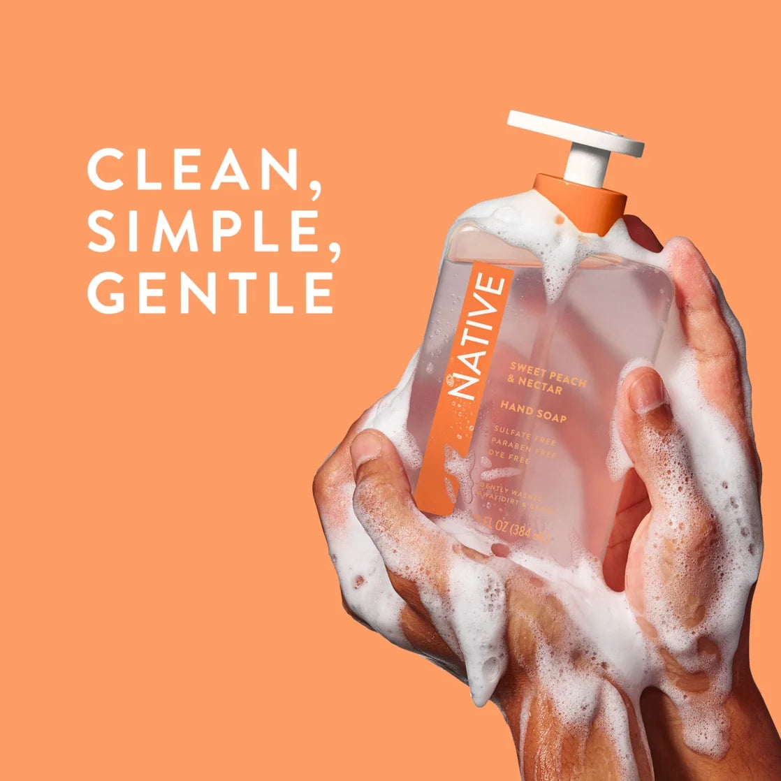 Native Sweet Peach & Nectar Liquid Hand Soap 13 Fl Oz