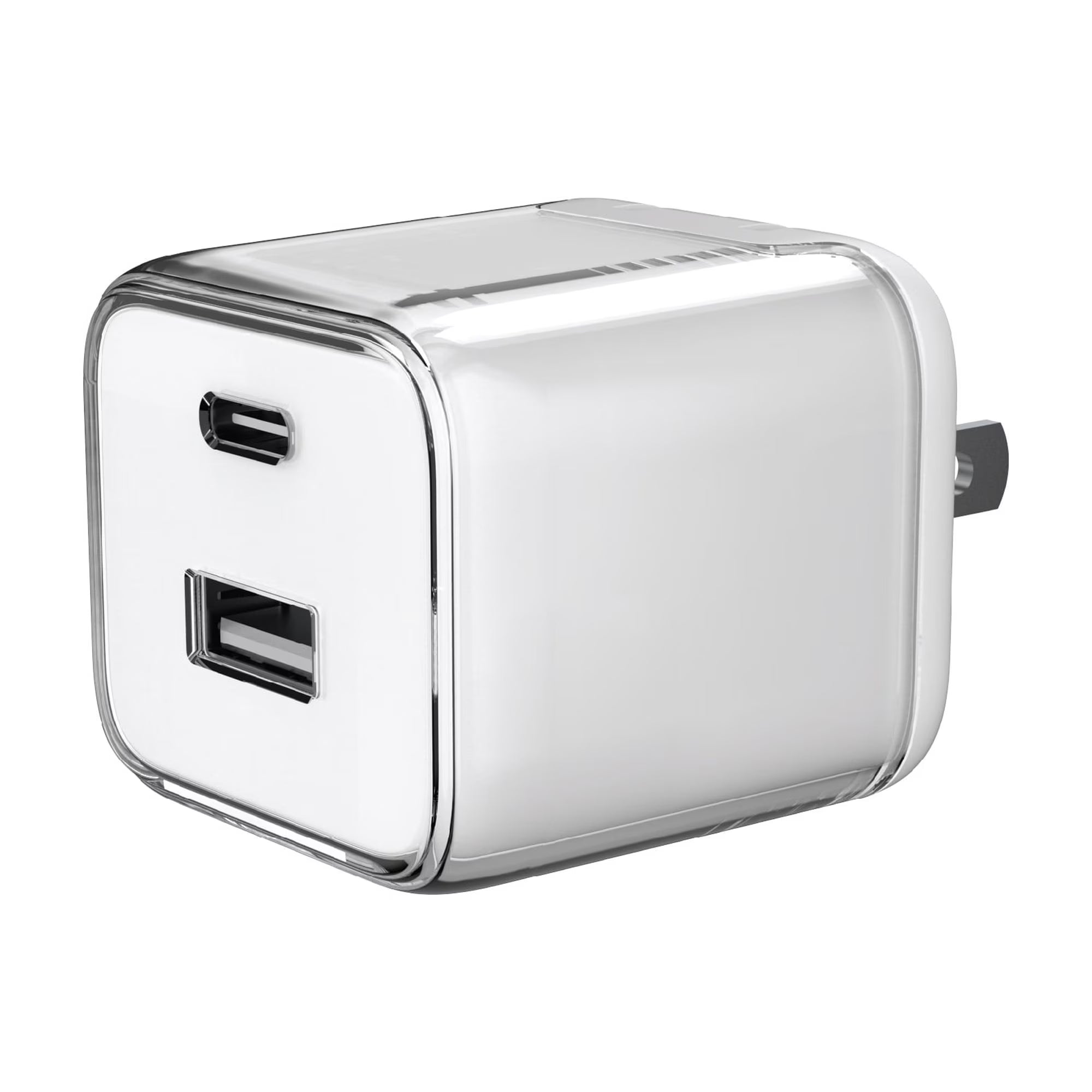 Onn 32W Dual-Port USB-C & USB-A Wall Charger, Fast Charging, USB-IF Certified, Foldable Plug, White – Compatible with Iphone, Ipad, Airpods, Samsung Galaxy, Note, Pixel & More