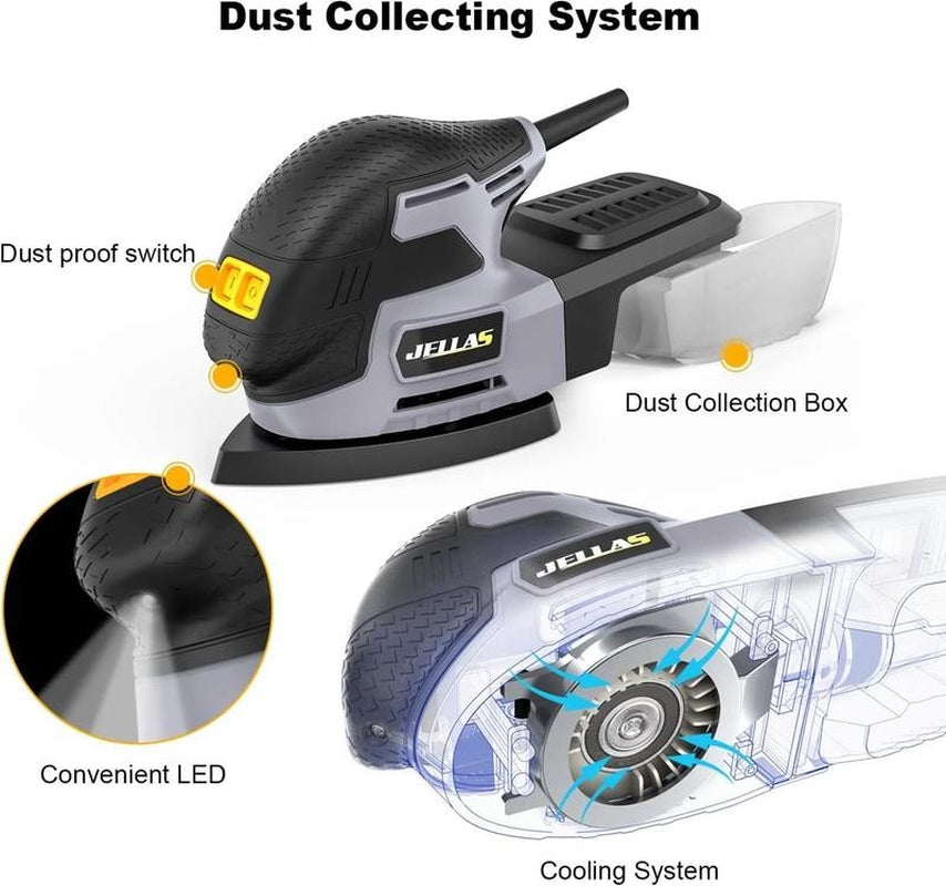 Electric Detail Sander, 220W Compact Sander Machine for Wood, 13,000 RPM Sanders