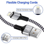 AILKIN Compatible with Iphone Charger Fast Charging with 2Pack Usb a Light-Ning Cables 6Ft Cords 2.1A Dual Port Charger Blocks Compatible with Iphone 14/13/12/11,White
