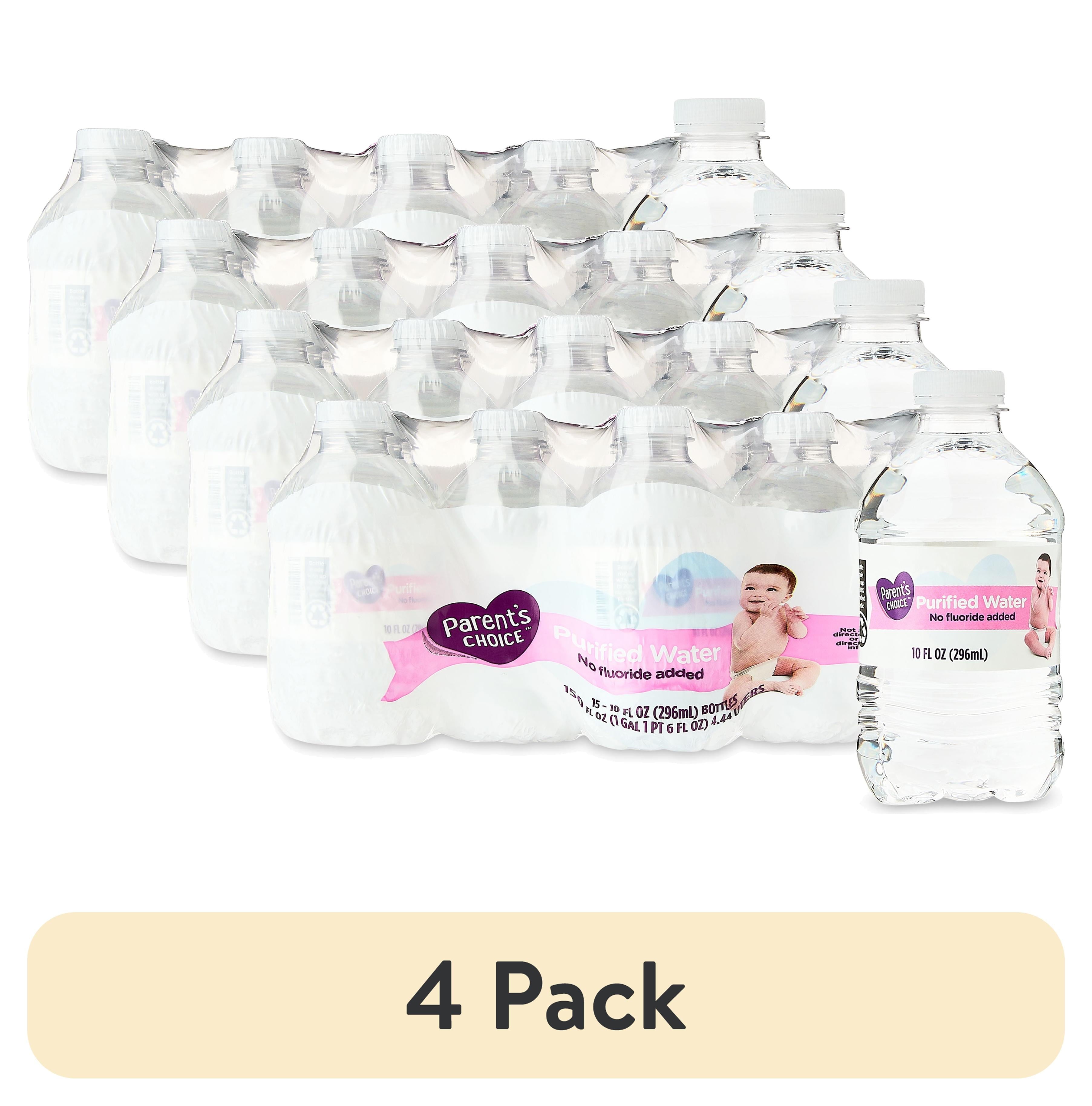 (4 Pack) Parent'S Choice Purified Water, 10Oz, 15 Pack Bottles