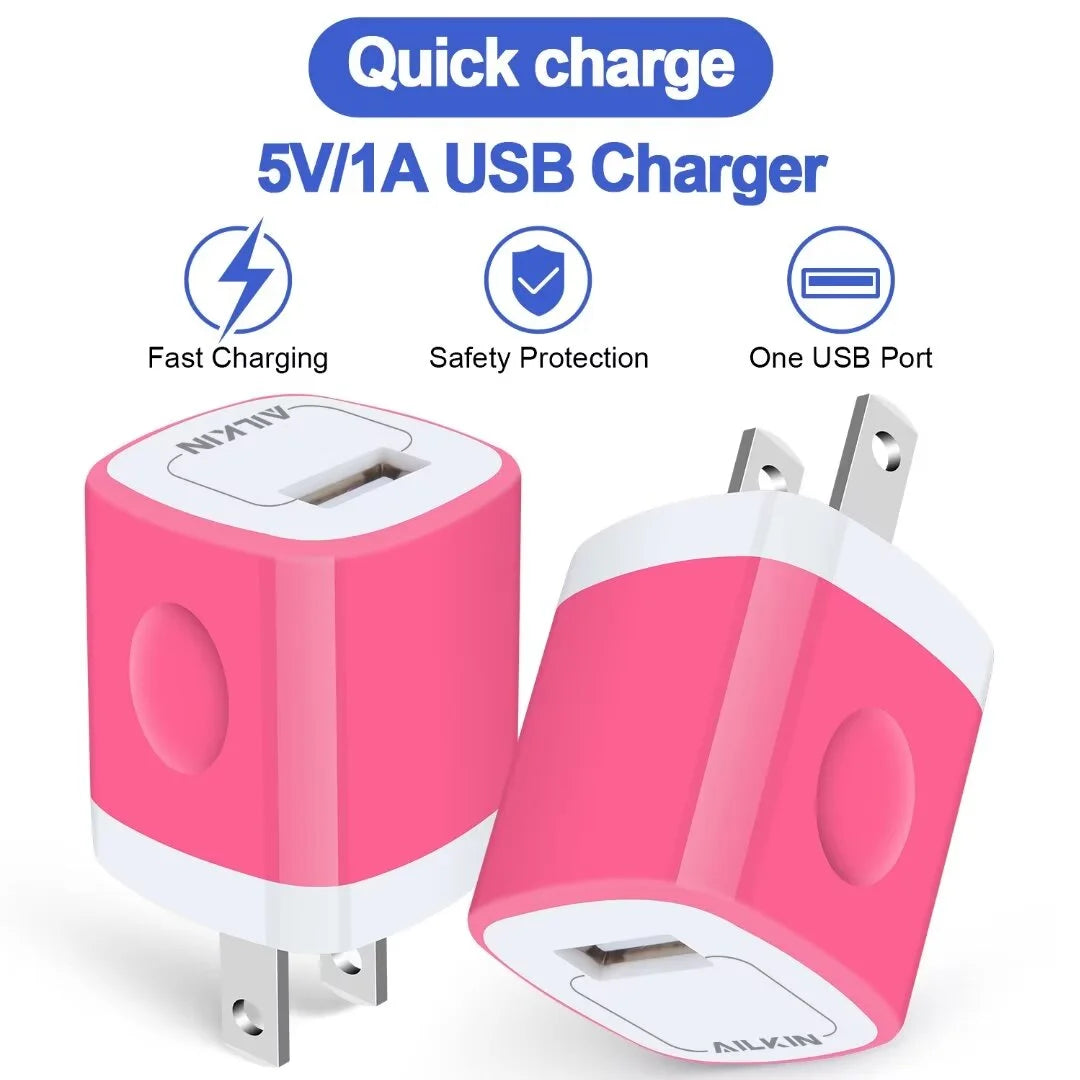 Type C Charger,Fast Charging Block Type C,AILKIN 3PACK Usb Charger Block Plug Adapter 3PCS Usb C Charging Cable 6Ft Usb a to Usb C Cable High Speed Phone Charger Cord Android Fast Charger Block