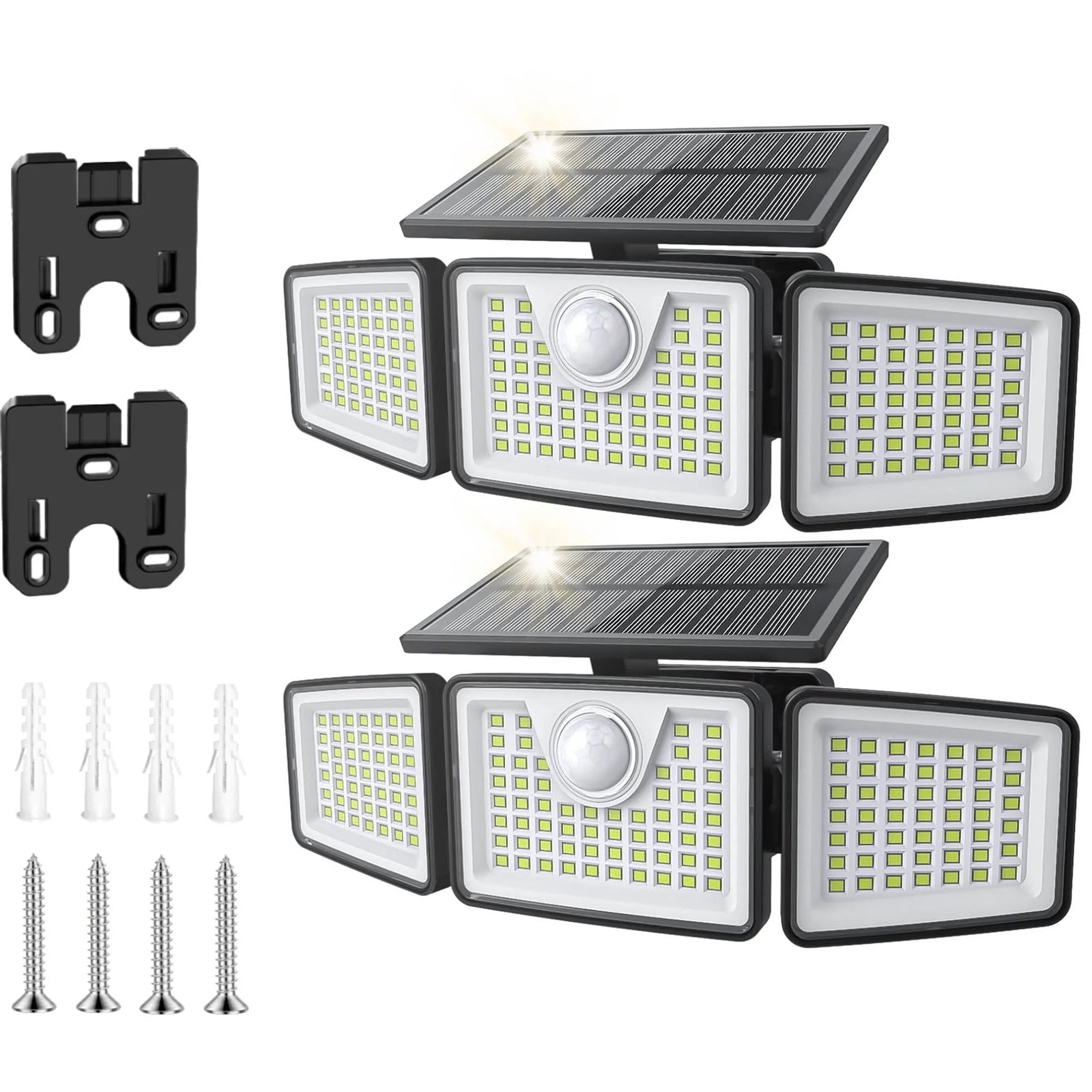 2 Pack Solar Lights Outdoor,156Led 2500LM Solar Flood Lights Waterproof,Mot