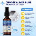 Aliver Pure Magnesium Oil Spray for Stress Relief & Healthy Skin, 100% Natural, 2.0 Fl.Oz