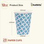 Disposable Paper Cups Eco-Friendly Biodegradable- Large 12 Oz, 28 Count