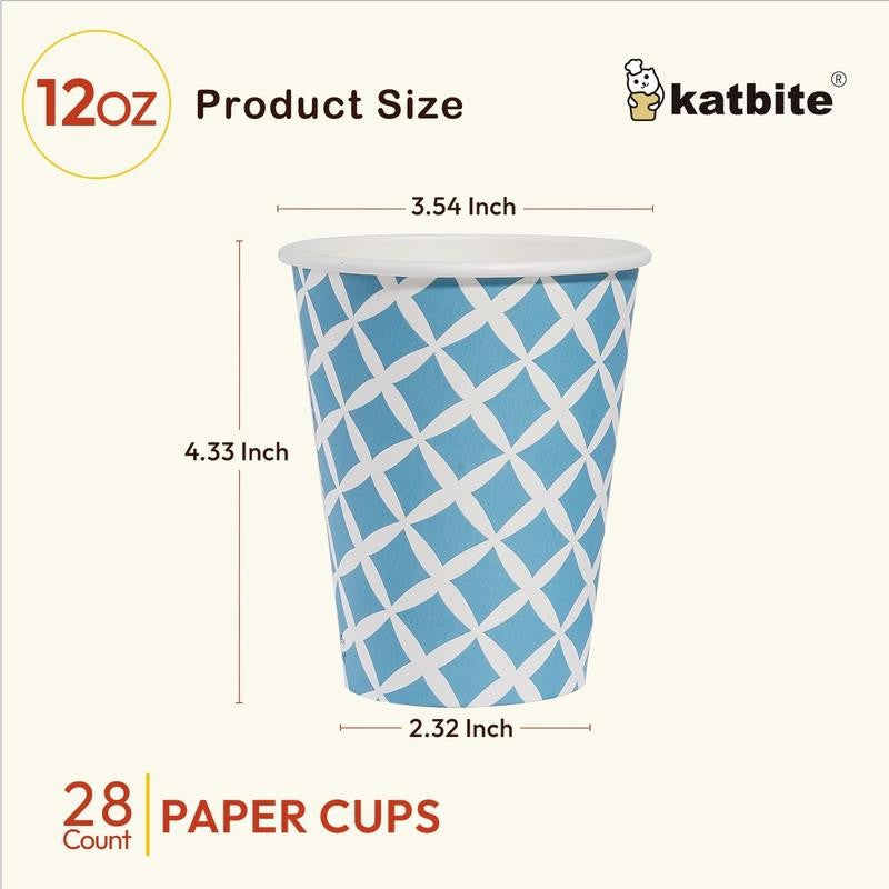 Disposable Paper Cups Eco-Friendly Biodegradable- Large 12 Oz, 28 Count