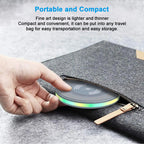 ABCPOW 15W Fast Wireless Charger Samsung Android Fast Charging Pad Qi-Certified Wireless Charger Mat Wireless Charger Station Compatible for Iphone 17 16 15 14 Samsung Galaxy S25 S24 S23 S22,Grey