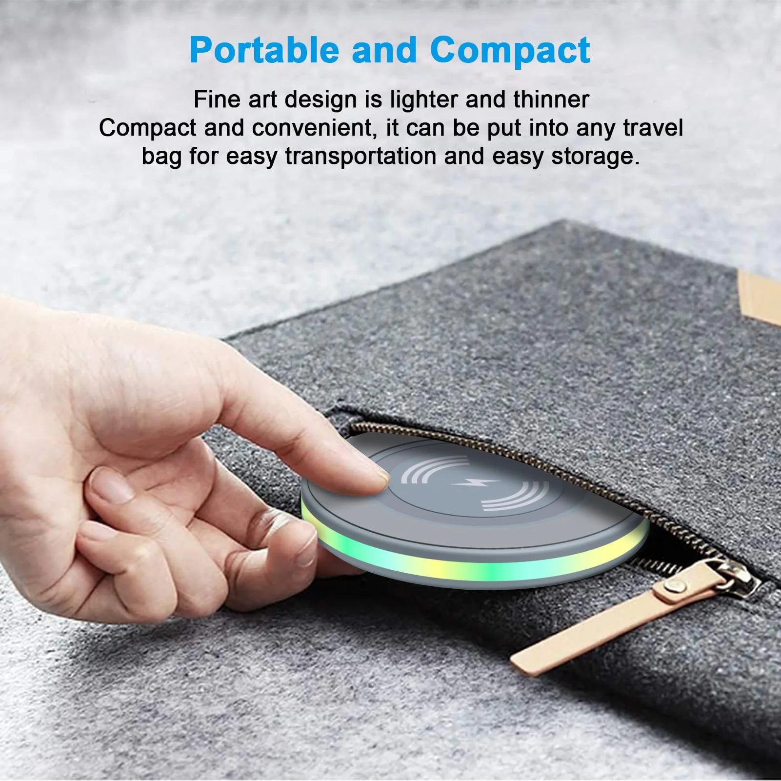 ABCPOW 15W Fast Wireless Charger Samsung Android Fast Charging Pad Qi-Certified Wireless Charger Mat Wireless Charger Station Compatible for Iphone 17 16 15 14 Samsung Galaxy S25 S24 S23 S22,Grey