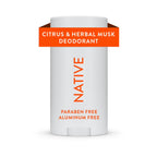 Native Deodorant, Aluminum Free, Citrus & Herbal Musk, Deodorant for Men and Women, 2.65 Oz