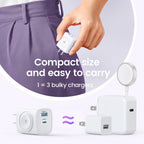 20W Magnetic 3-In-1 USB-C Charger for Apple Watch, Iphone, Ipad Series - White