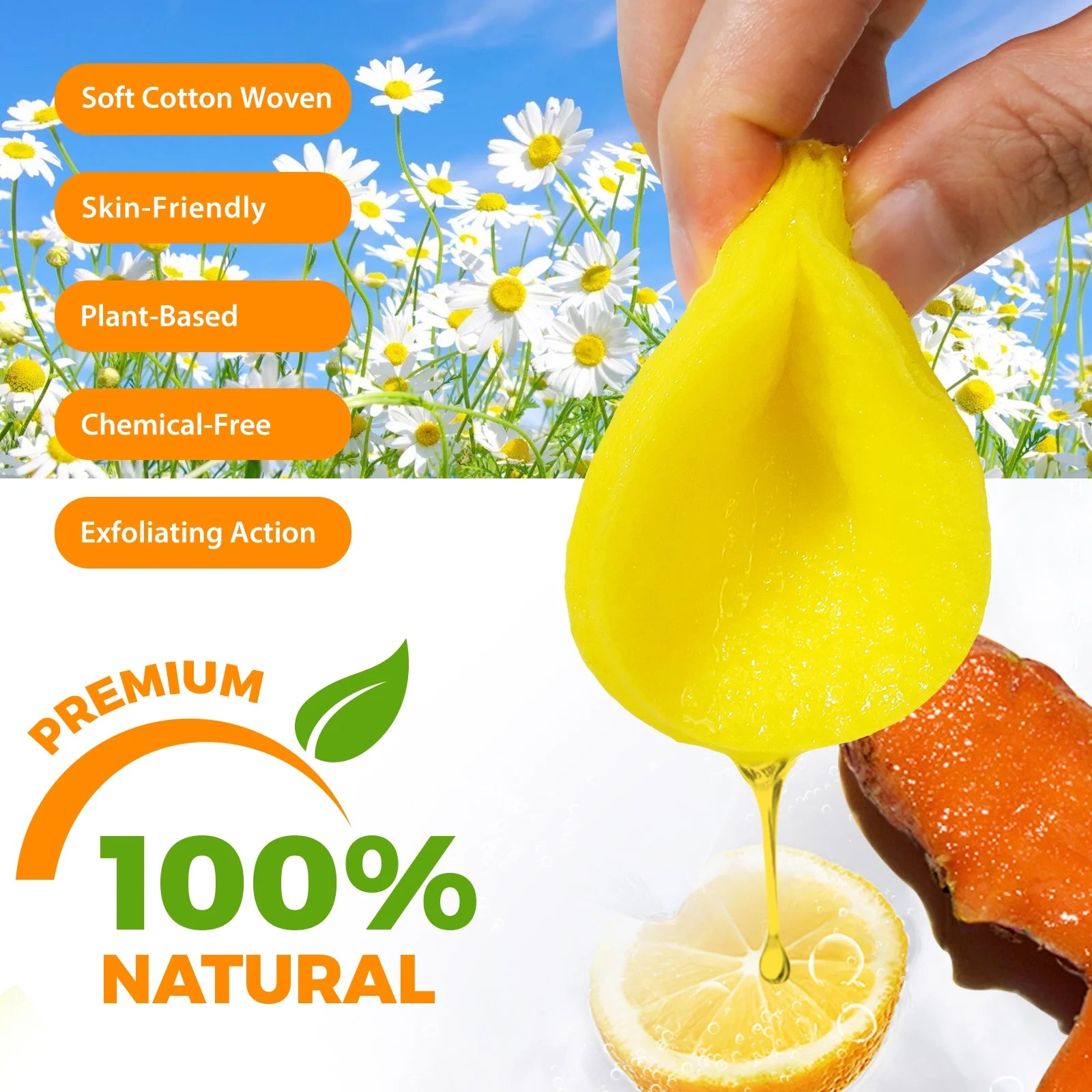 50 Pads Kojic Acid & Turmeric Cleansing Pads-Cleanses Pores, Exfoliates, Removes Dirt and Makeup, Facial Cleansing Pads for Women & Men