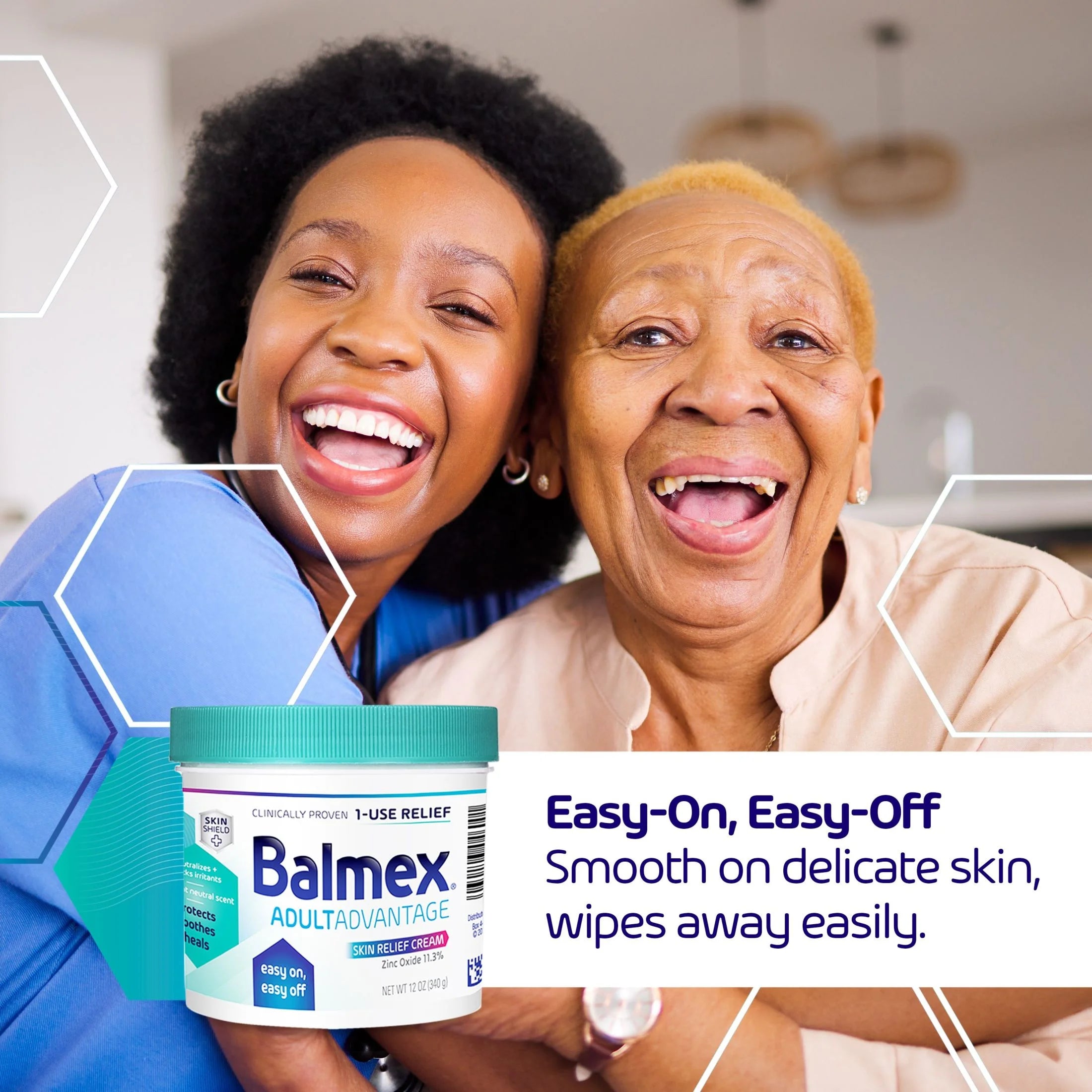Balmex Adult Advantage B-Protected Skin Relief Cream, with Skinshield Technology to Protect, Soothe and Heal Sensitive Skin, 12Oz