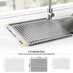 17.7" X 15.5" Roll up Dish Drying Rack, Large Dish Racks Multipurpose Foldable