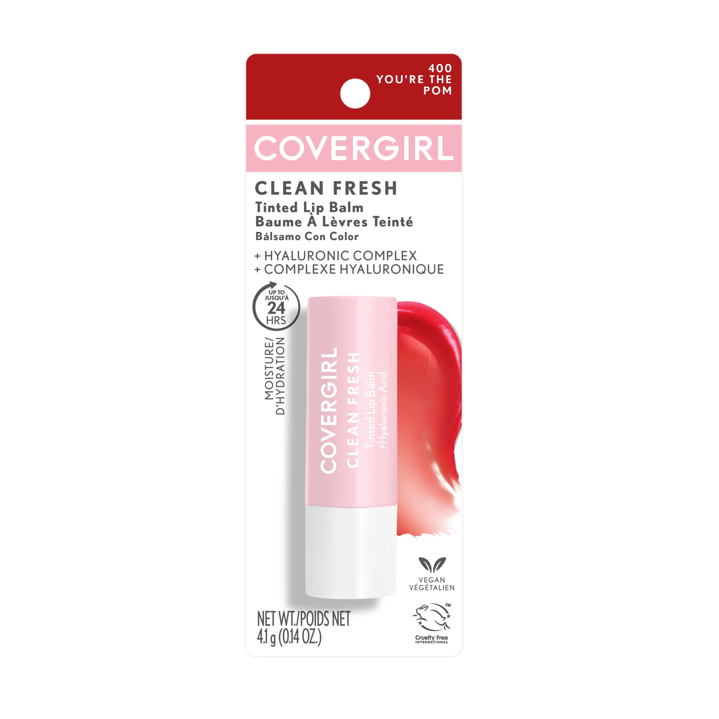 COVERGIRL Clean Fresh Lip Balm, 400 You'Re the Pom, 0.14 Oz