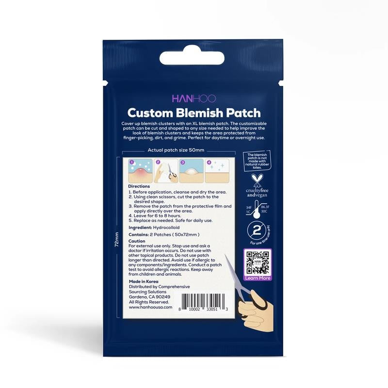 (2 Pack) Custom Blemish Patch with Hydrocolloid, Non Medicated, for All Ski Typ