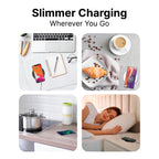IJS Fast Wireless Phone Charger for Qi Enabled Devices - Ultra Slim Universal round Charging Pad Compatible with Multiple Mobiles - Black