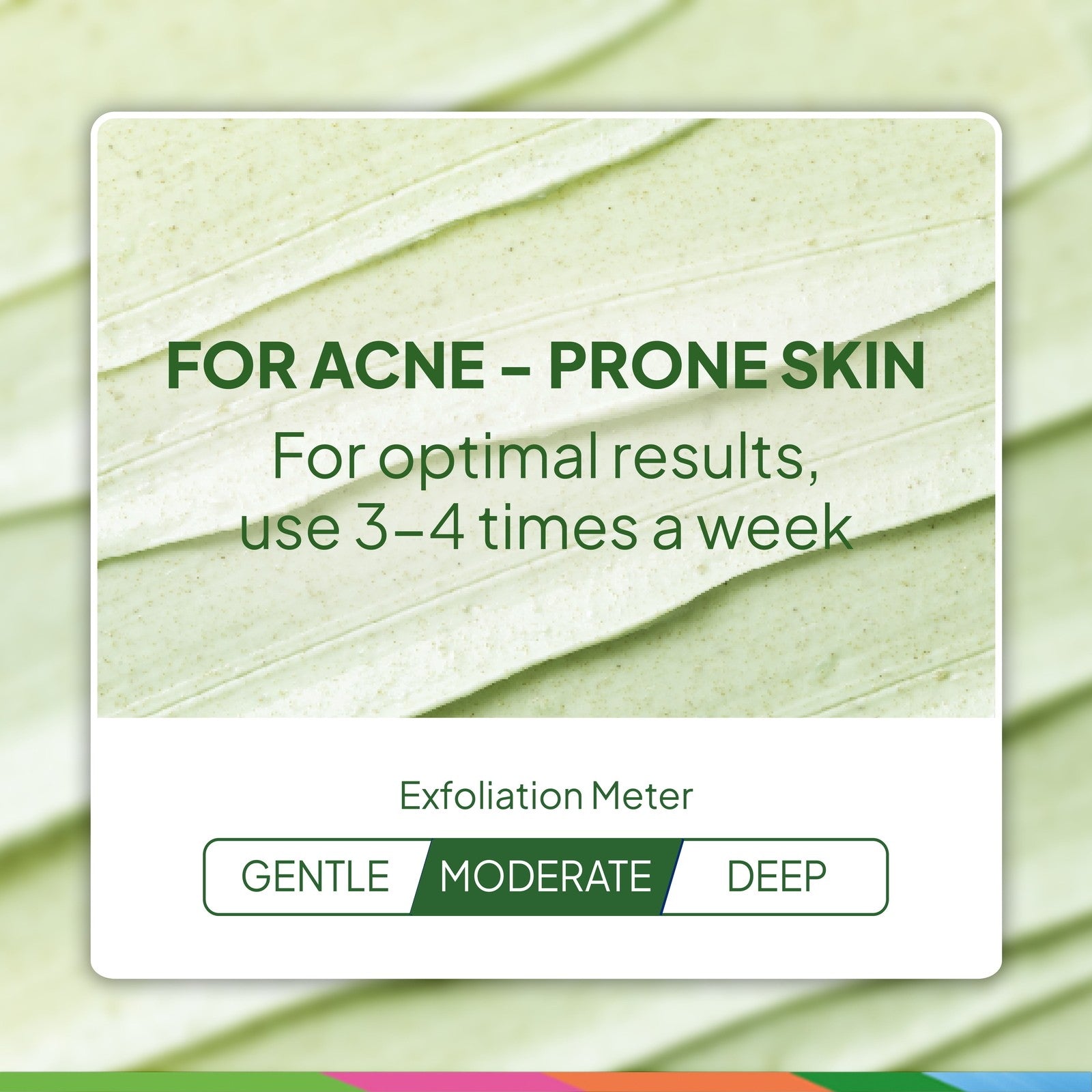 Blackhead Clearing Exfoliating Face Scrub, Green Tea & Bamboo Facial Exfoliator