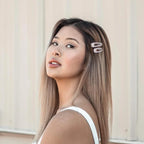 Clip Snap Rhinestone Hair Clip, Gold, 2 Ct