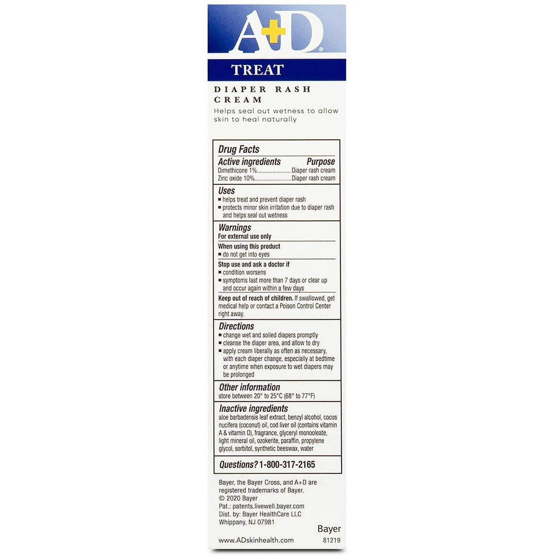 4 Pack A+D Diaper Rash Cream with Aloe Diaper Rash Cream 4 Oz Each
