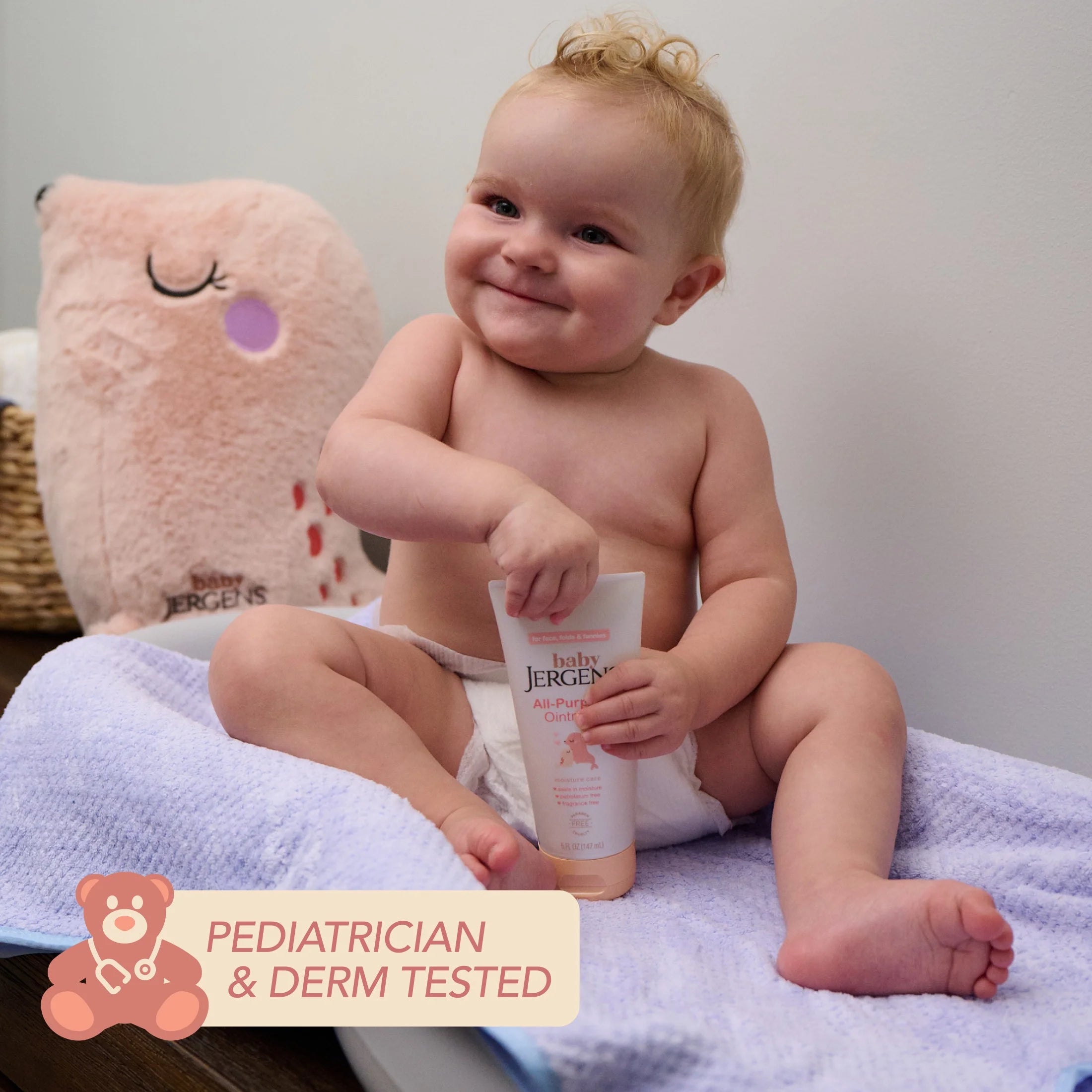 Baby Jergens All-Purpose Ointment, Plant-Based Moisturizers, Petrolatum Free & Pediatrician-Tested, 5 Oz