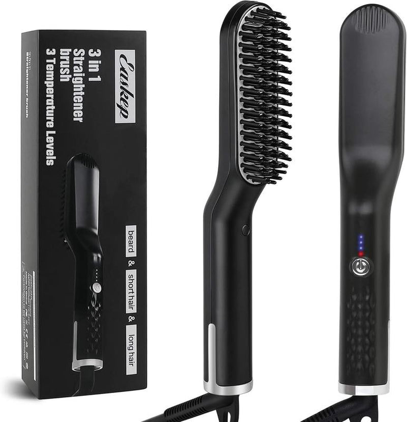 Beard Straightener, 3 in 1 Ceramic Beard Straightening Brush 3 Modes Adjustable